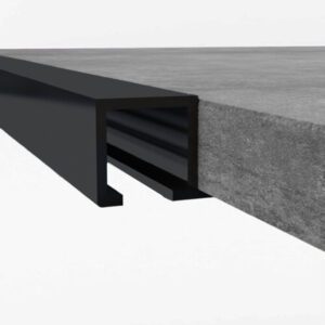 12mm Aluminium Square Edge Trim Powder Coated Black QEA12BL